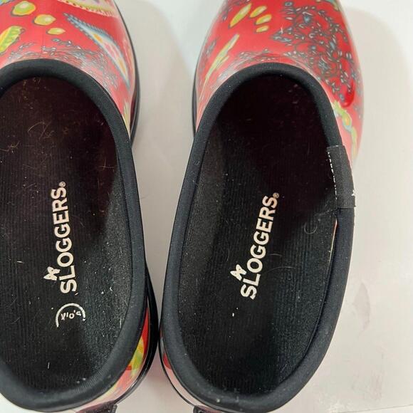 Sloggers Womens Rain Garden Shoes Size 7 Red Rubber Booties For Mud and Water - Picture 5 of 7